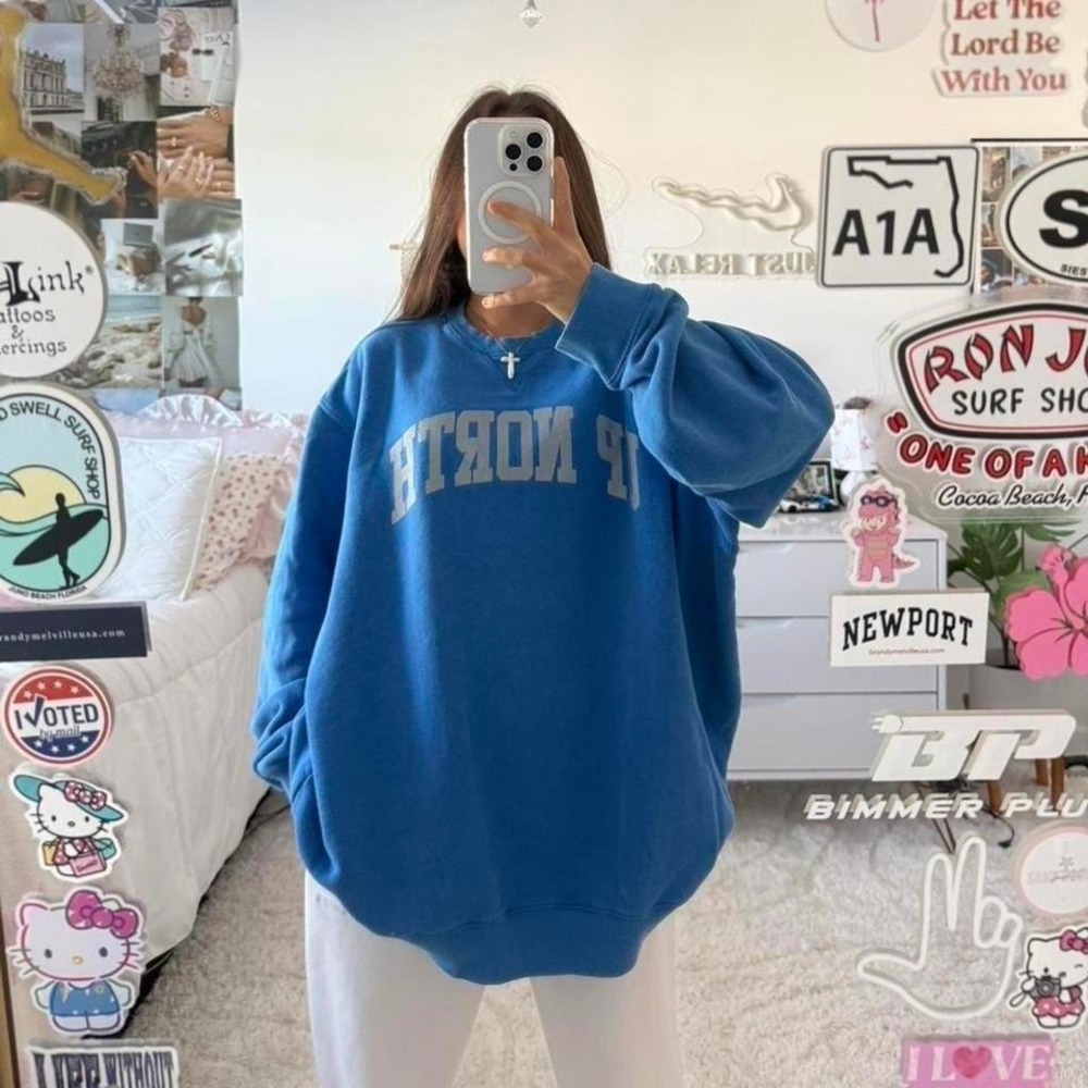 Vintage Royal Blue Up North Crewneck Sweatshirt